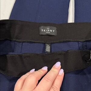 White House Black Market Navy Pants with Black Trim